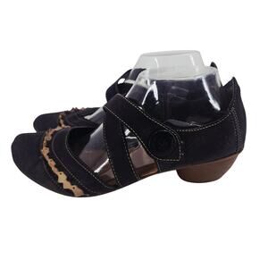 Rieker Mirjam Brown Suede Combo AntiStress Pump Mary Jane Shoe Women's 39 US 8
